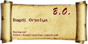 Bagdi Orsolya névjegykártya